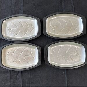4 Vtg NORDIC WARE Sizzler Steak & Fajita Servers Plates USA  NO. 52 Platter MCM